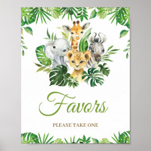 Jungle Animals Greenery Baby Shower Birthday Favou Poster