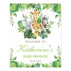 Jungle Animals Greenery Boy Baby Shower Welcome 