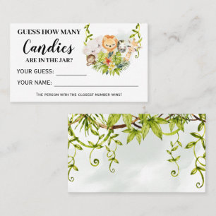 Jungle Animals How Many Candies Baby Shower card