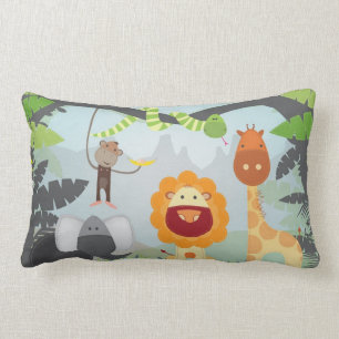 Jungle Animals Lumbar Cushion