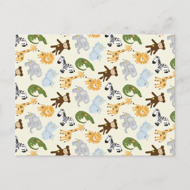 Jungle Animals Pattern Postcard (Front)