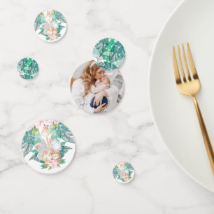 Jungle Animals Photo Girl Birthday Confetti