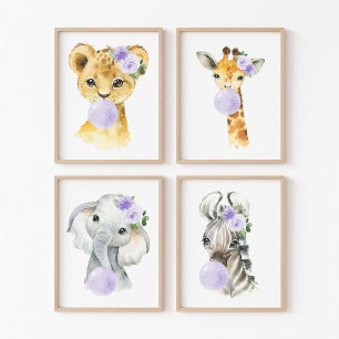 Jungle Animals, Purple Bubble Gum, Gender Neutral