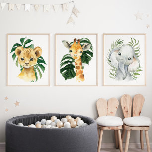 Jungle Animals, Safari Animals, Palm Leaves