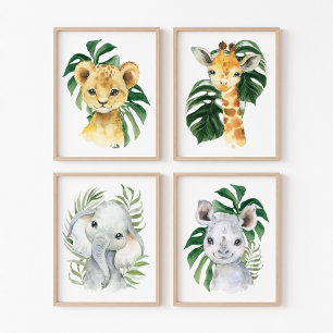 Jungle Animals, Safari Animals, Palm Leaves