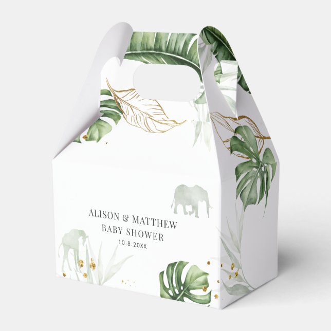 Jungle Animals Safari Baby Shower Favour Box (Front Side)