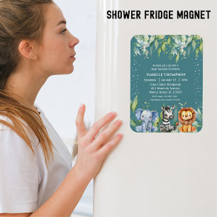 Jungle Animals Safari  Baby Shower Gender Neutral  Magnet