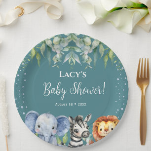 Jungle Animals Safari  Baby Shower   Paper Plate