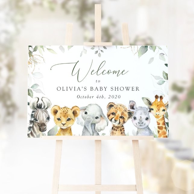 Jungle Animals, Safari, Baby Shower Welcome Poster (Creator Uploaded)