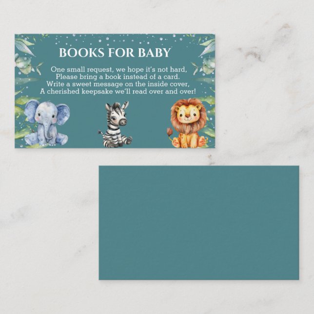 Jungle Animals Safari Book Request Enclosure Card (Front/Back)