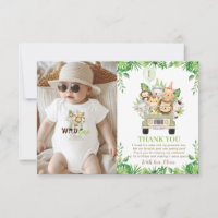 Jungle Animals Safari Car Greenery 1st Birthday