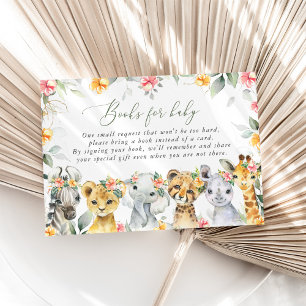 Jungle Animals, Safari, Flowers, Books For Baby Enclosure Card