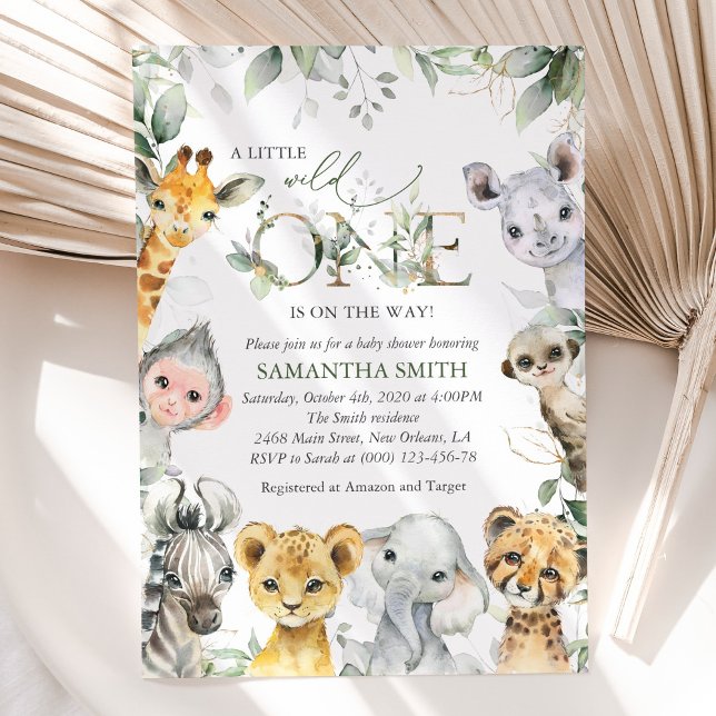 Jungle Animals, Safari, Wild One, Baby Shower Invitation (Creator Uploaded)