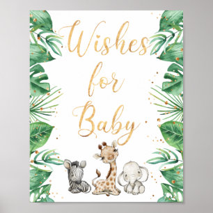 Jungle Animals Safari Wishes for Baby Poster