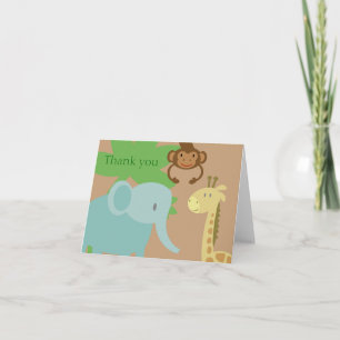 Jungle Animals thank you card