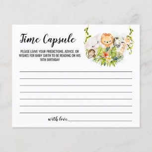 Jungle Animals Time Capsule Advice for Baby card