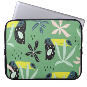 Jungle animals, tropical elements, seamless. laptop sleeve
