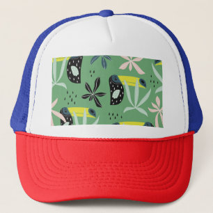 Jungle animals, tropical elements, seamless. trucker hat