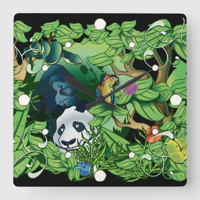 Jungle Animals Wall Clock (Front)