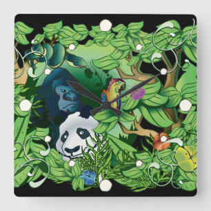 Jungle Animals Wall Clock