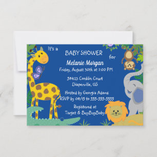 Jungle Babies Baby Boy Shower Invitation