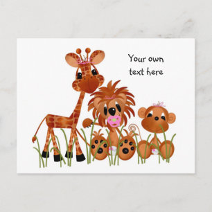 Jungle Babies Postcard All Occasion It's a Girl