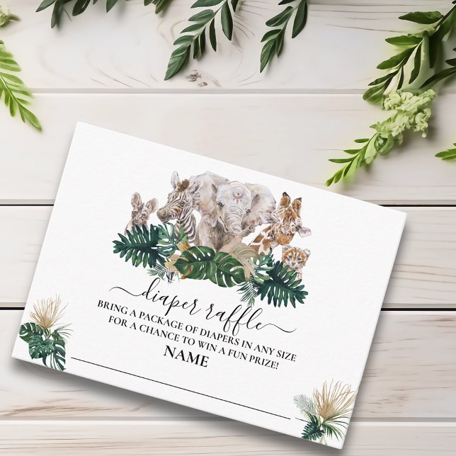 Jungle Babies Safari African Diaper Raffle  Enclosure Card (Creator Uploaded)