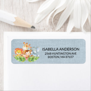 Jungle Baby Animals Baby Shower Address Label Return Address Label