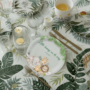 jungle baby boy shower wild tropical Invitation  Paper Plate