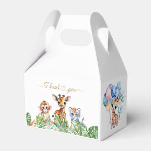 Jungle Baby Giraffe Tiger Monkey Thank you Favour Box