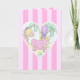 Jungle Baby Heart Blessings- girl Announcement