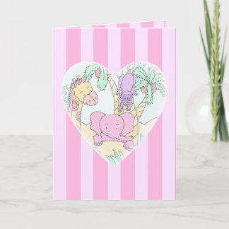 Jungle Baby Heart Blessings- girl Announcement