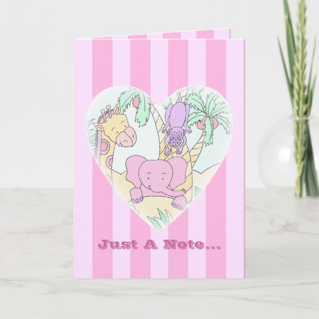 Jungle Baby Heart-Thank You Thank You Card (Front)