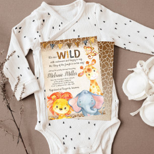 Jungle Baby Shower Invitation, Boy Elephant Baby Invitation