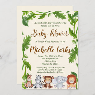 Jungle Baby Shower Invitation, Safari Invitation