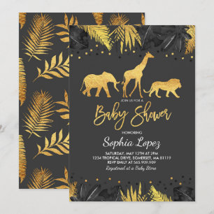 Jungle Baby Shower Invitation Tropical Baby Shower