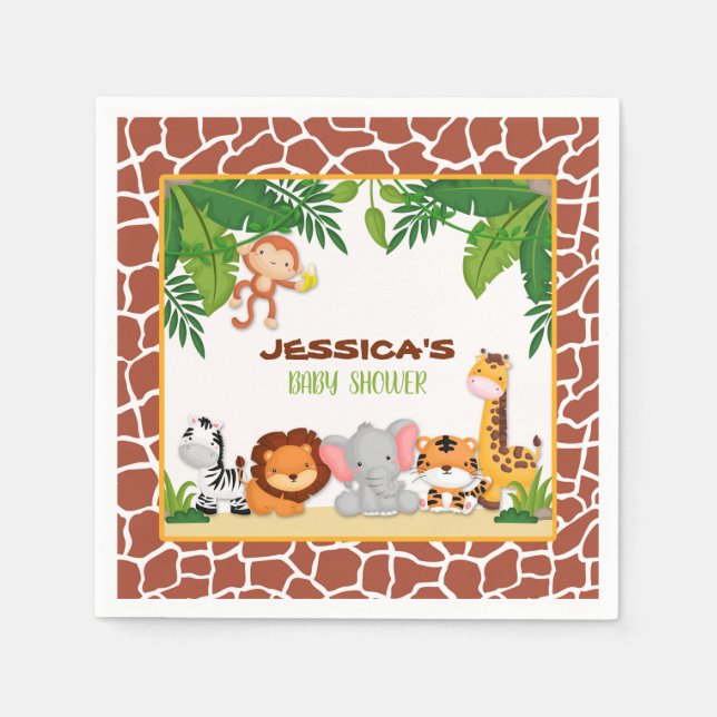 Jungle Baby Shower Napkin (Front)