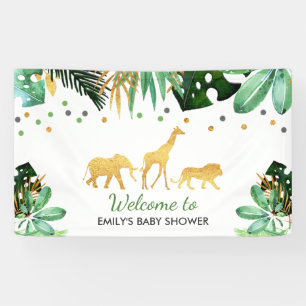 Jungle Baby Shower Party Banner Tropical Shower