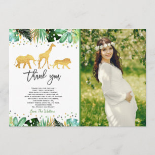 Jungle Baby Shower Thank You Card Jungle Shower