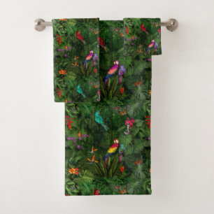 Jungle 🌺 🌴 🦜 bath towel set