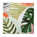 Jungle Beat Tropical Greenery Ceramic Tile<br><div class="desc">This Jungle Beat design showcases different tropical greenery in various colours,  shapes,  and sizes. | 133075GG</div>
