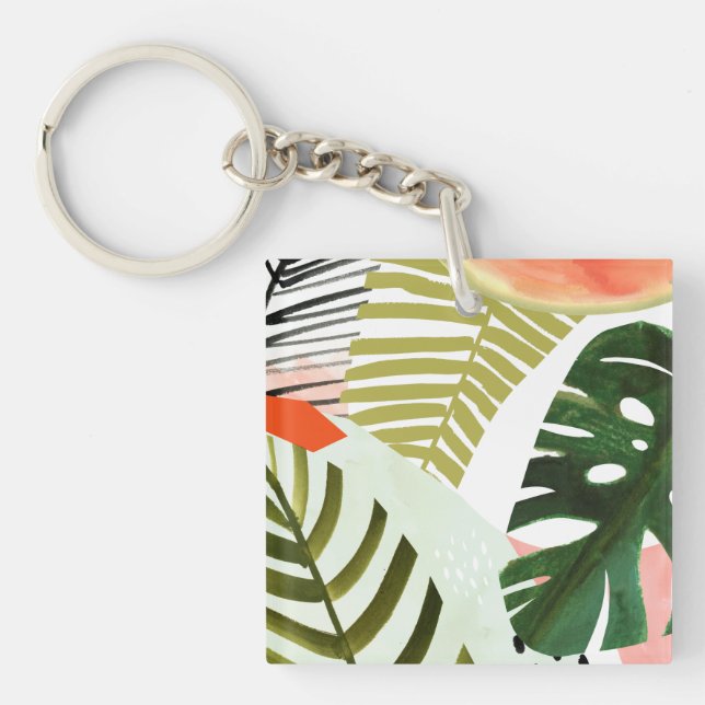 Jungle Beat Tropical Greenery Key Ring (Front)