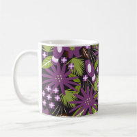 Jungle Bird Pattern Purple Greenery Tropical