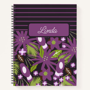 Jungle Birds Muted Purple Pattern Journal Notebook