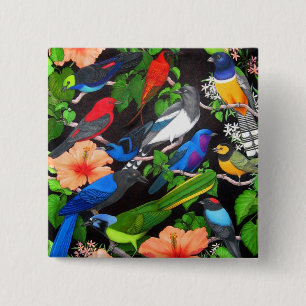 Jungle Birds of Mexico 15 Cm Square Badge