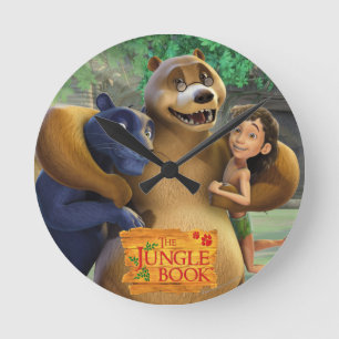 Jungle Book Group Shot 1 Round Clock