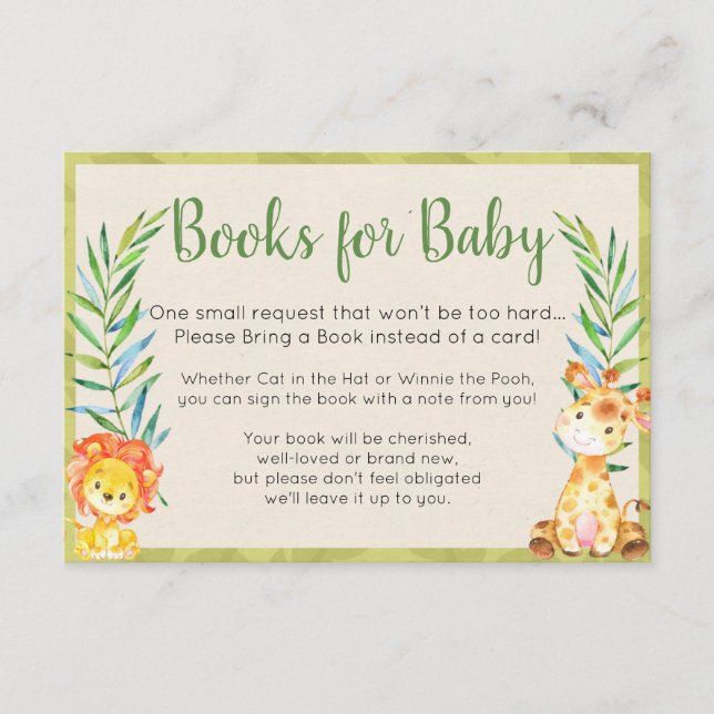 Jungle Books for Baby Card (Front)