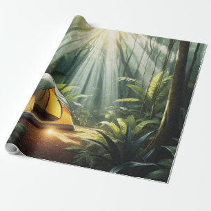 Jungle camping wrapping paper