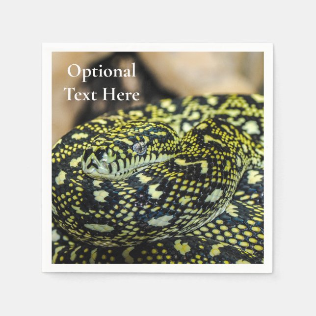 Jungle Carpet Python Snake Napkin (Front)