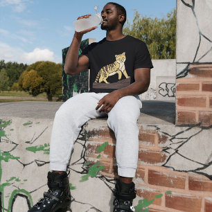 Jungle Cat Majestic Walk Black T-Shirt